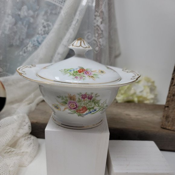 Monarch China Sunny Vale Lidded Sugar Bowl Occupied Japan Vintage - Picture 5 of 8